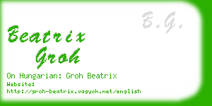 beatrix groh business card